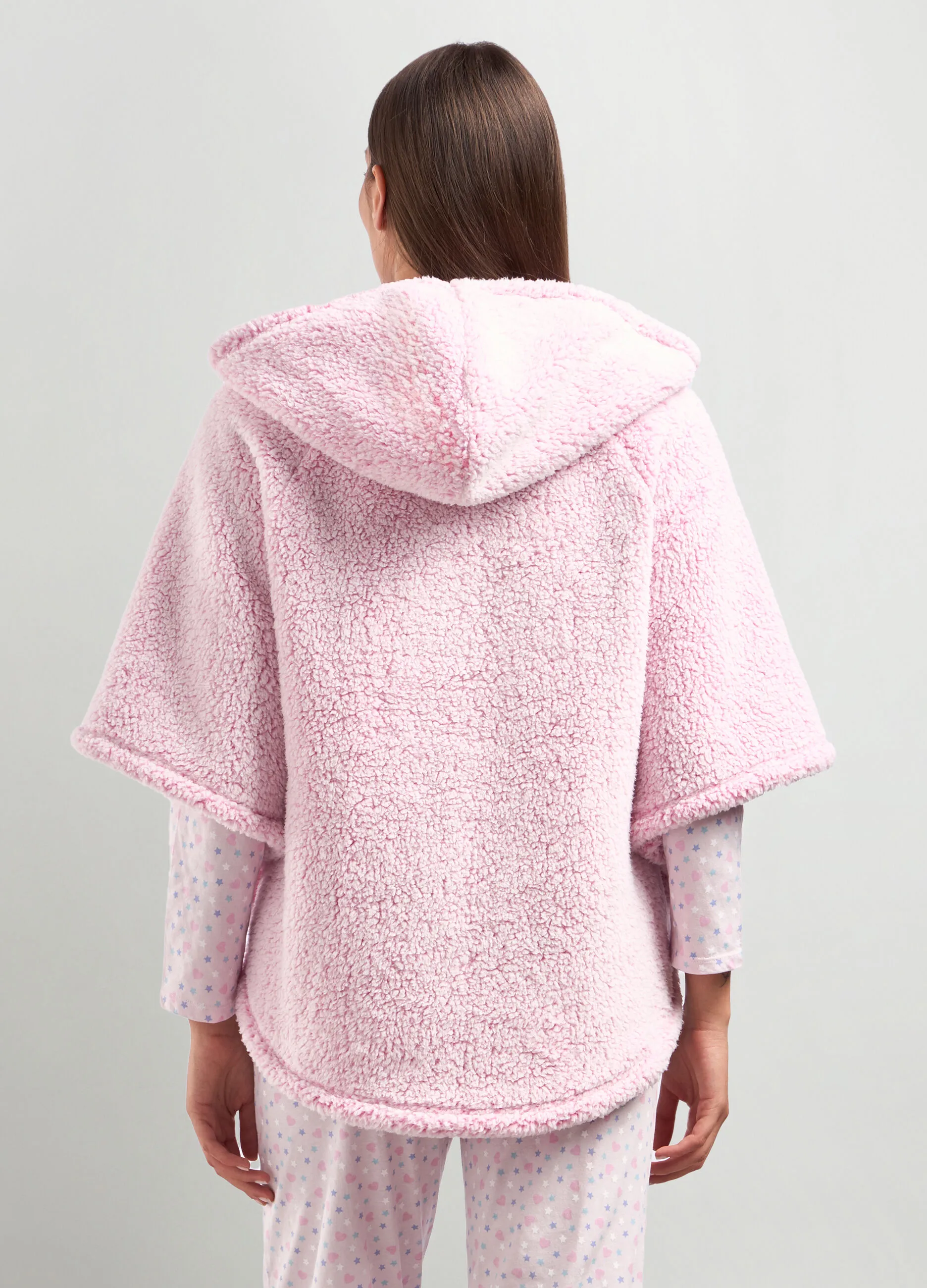 NYMOS  Poncho in coral fleece donna