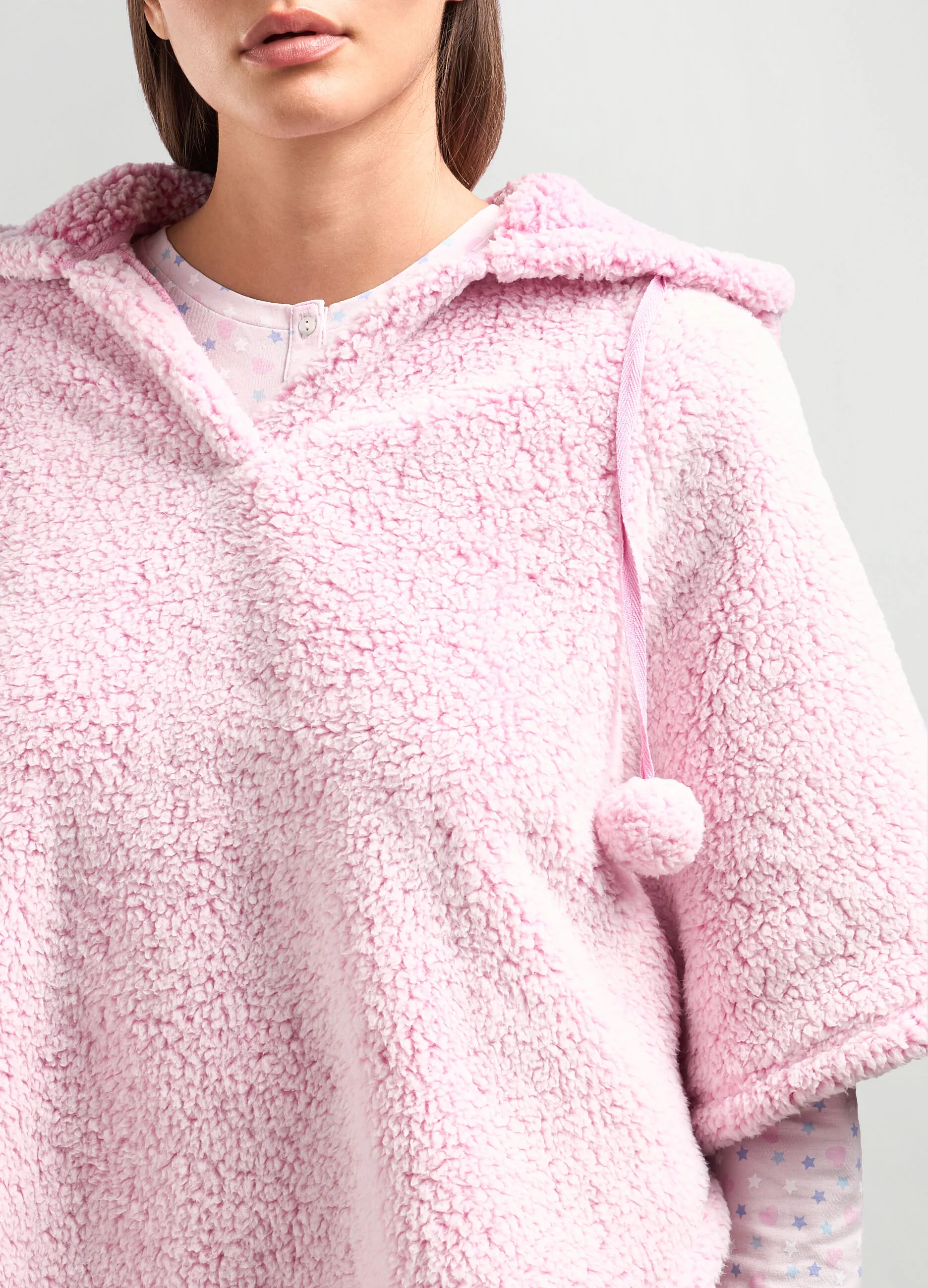 NYMOS  Poncho in coral fleece donna