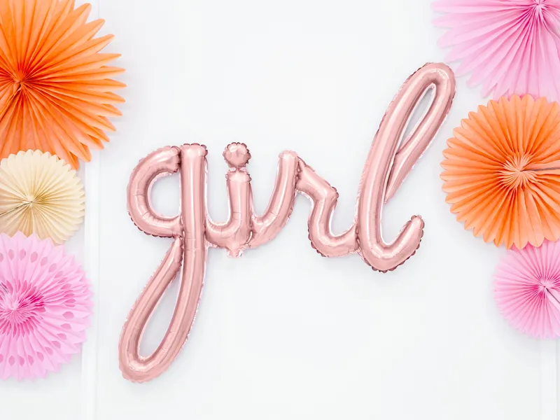 Palloncino girl oro rosa 77 x 70 cm