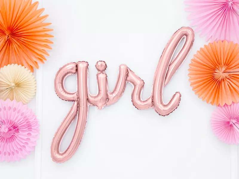 Palloncino girl oro rosa 77 x 70 cm