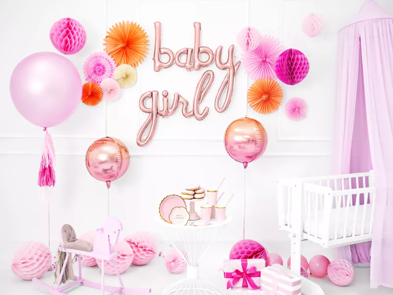 Palloncino girl oro rosa 77 x 70 cm