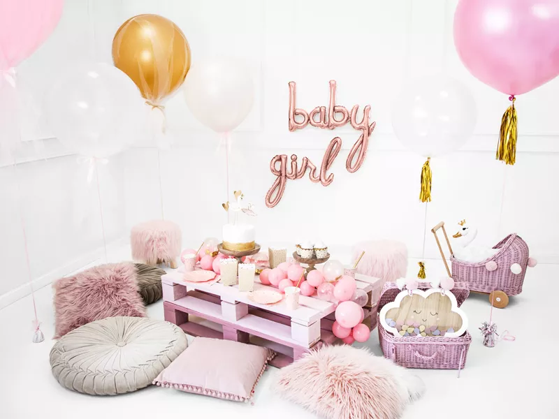 Palloncino girl oro rosa 77 x 70 cm