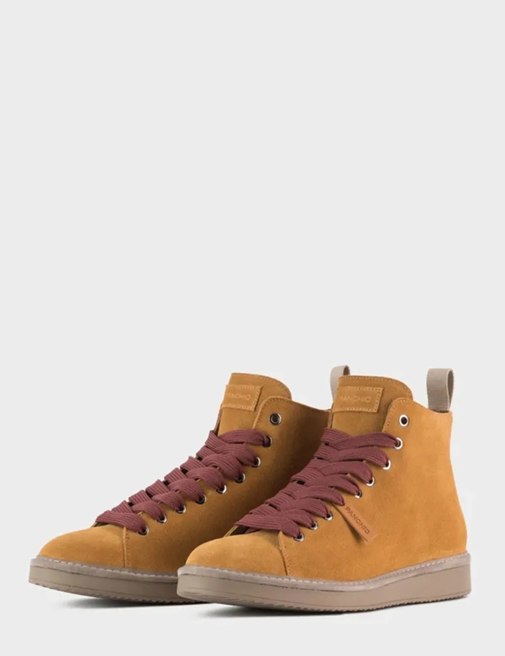 Panchic     Polacchino P01 In Suede Foderato Microfibra Marrone Curry Cognac