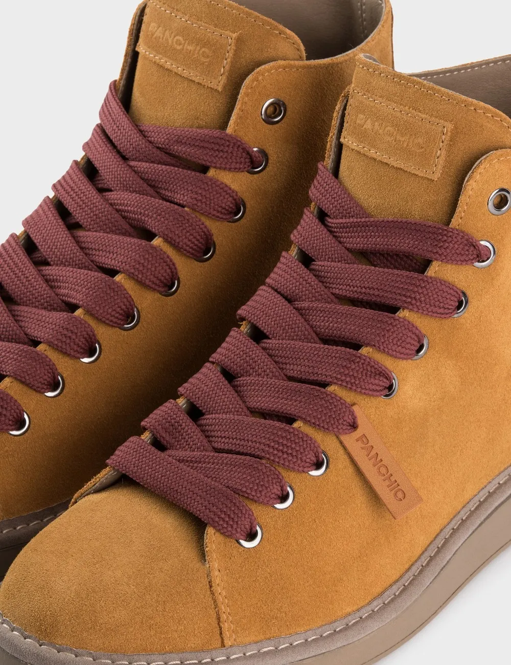 Panchic     Polacchino P01 In Suede Foderato Microfibra Marrone Curry Cognac