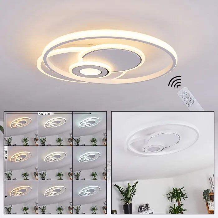 Panchita Plafoniera LED Bianco, 1-Luce, Telecomando