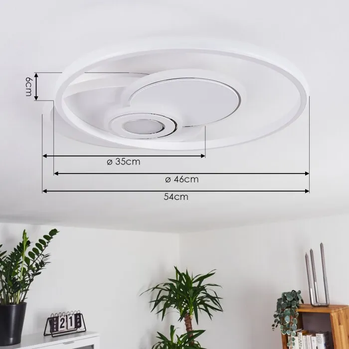 Panchita Plafoniera LED Bianco, 1-Luce, Telecomando