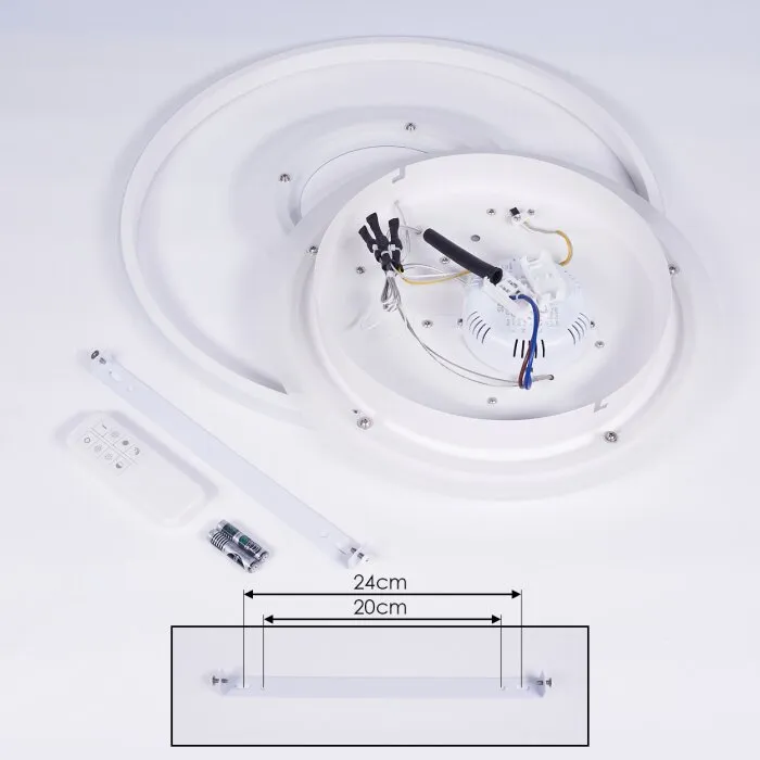 Panchita Plafoniera LED Bianco, 1-Luce, Telecomando