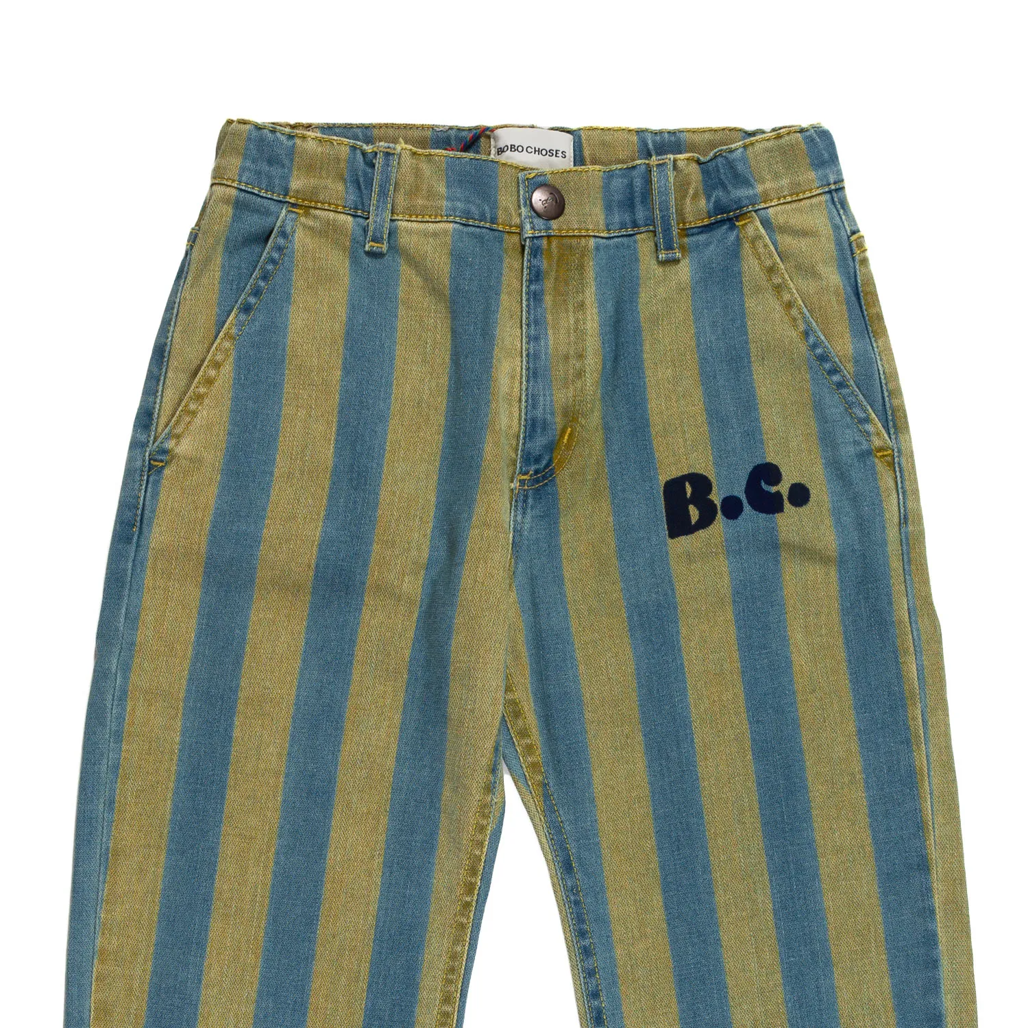 Pantalone Denim A Righe Verticali