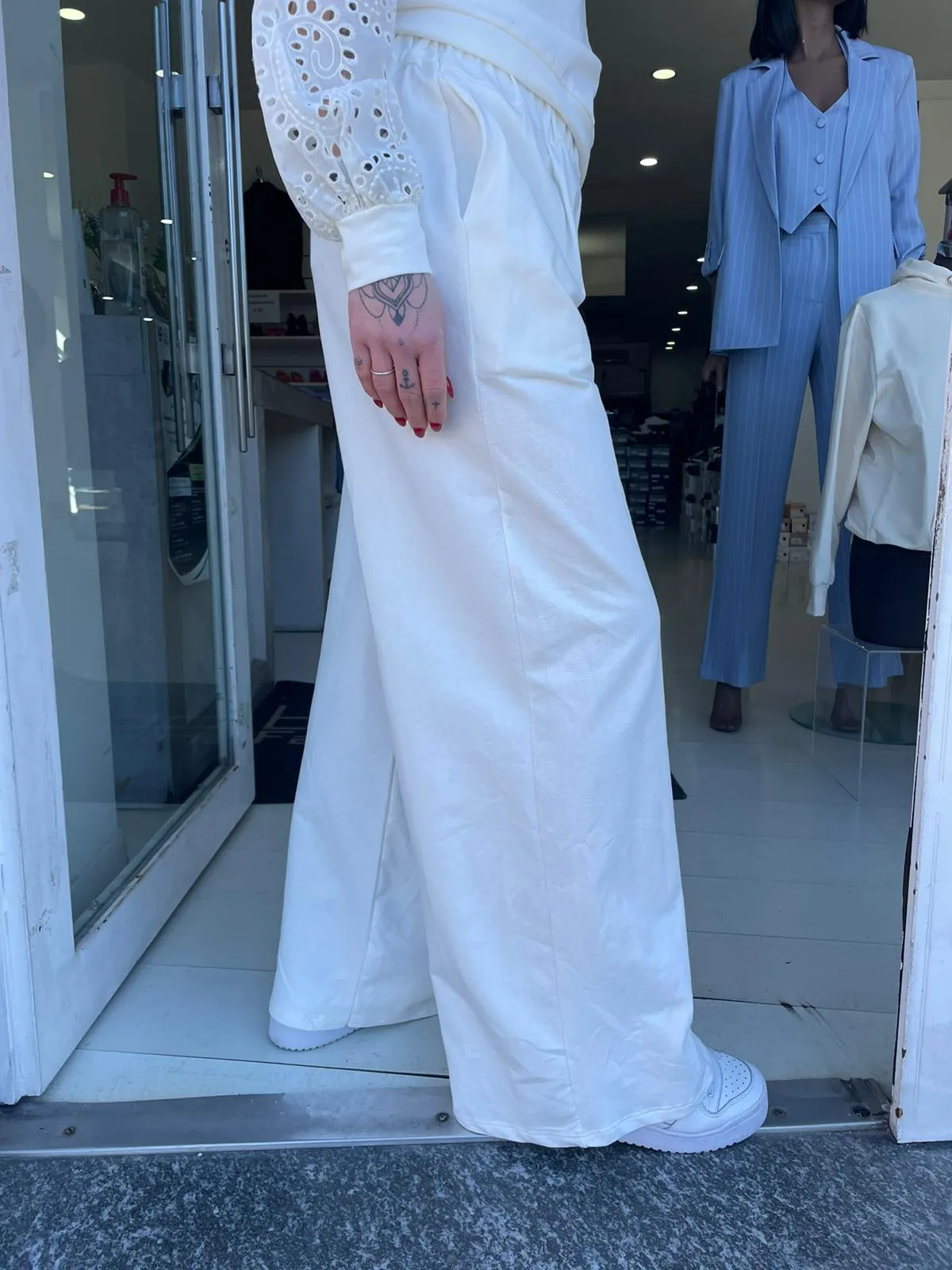 pantalone felpa largo