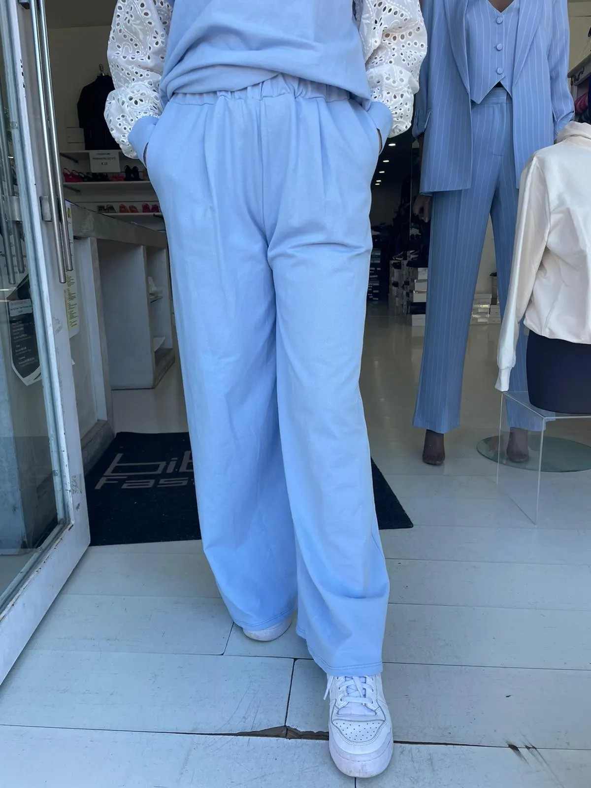 pantalone felpa largo