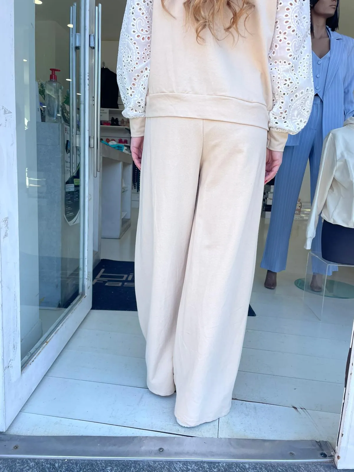 pantalone felpa largo