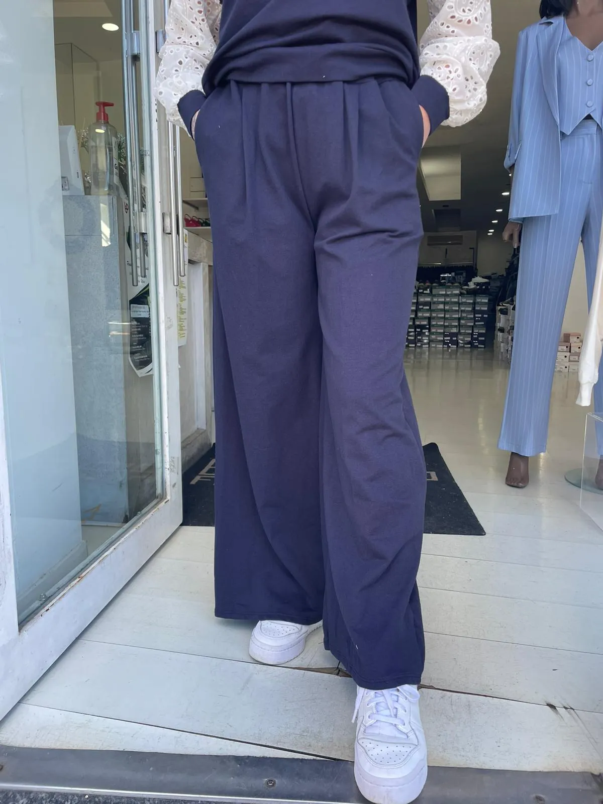 pantalone felpa largo