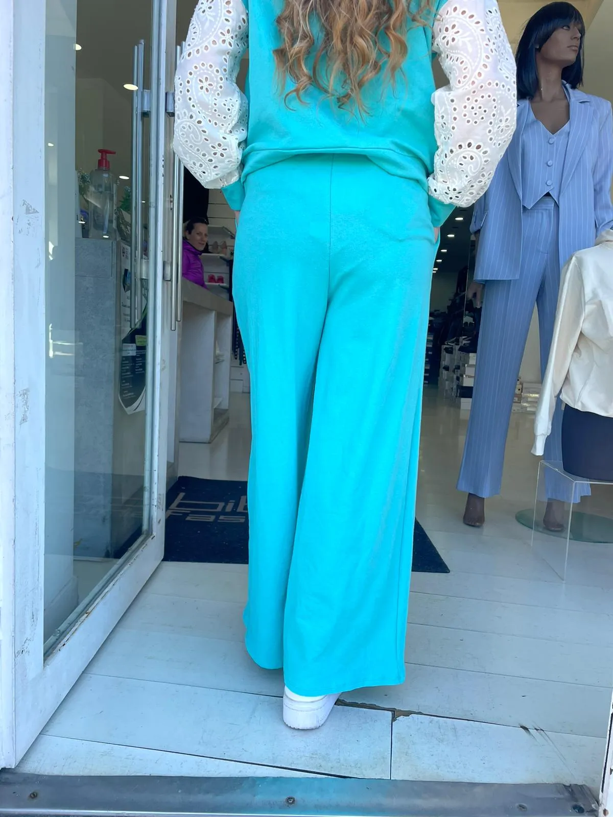 pantalone felpa largo