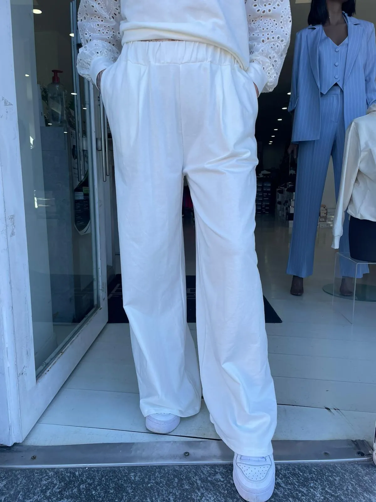 pantalone felpa largo