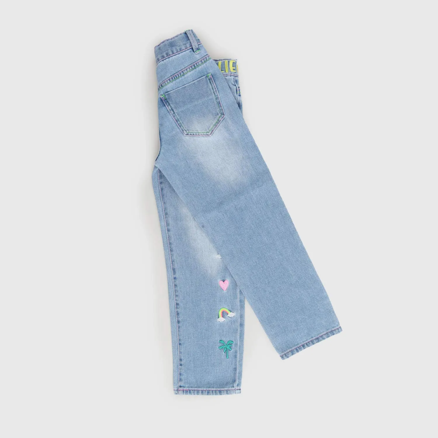 Pantalone Lungo Denim Colorato Ragazza