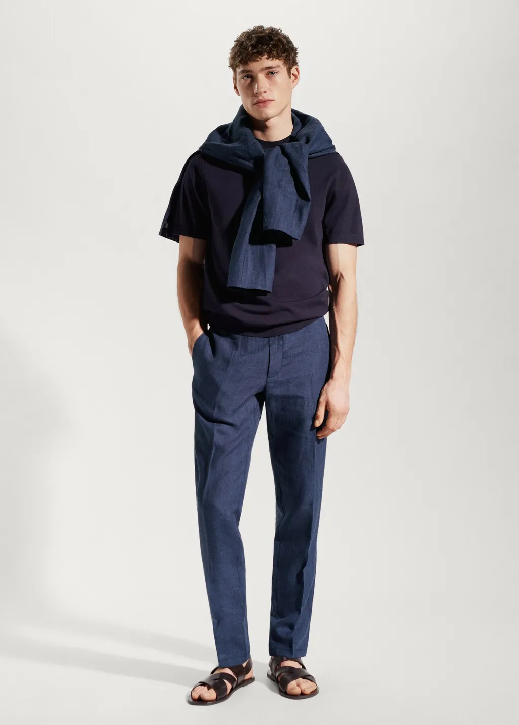 Pantaloni 100% lino slim fit
