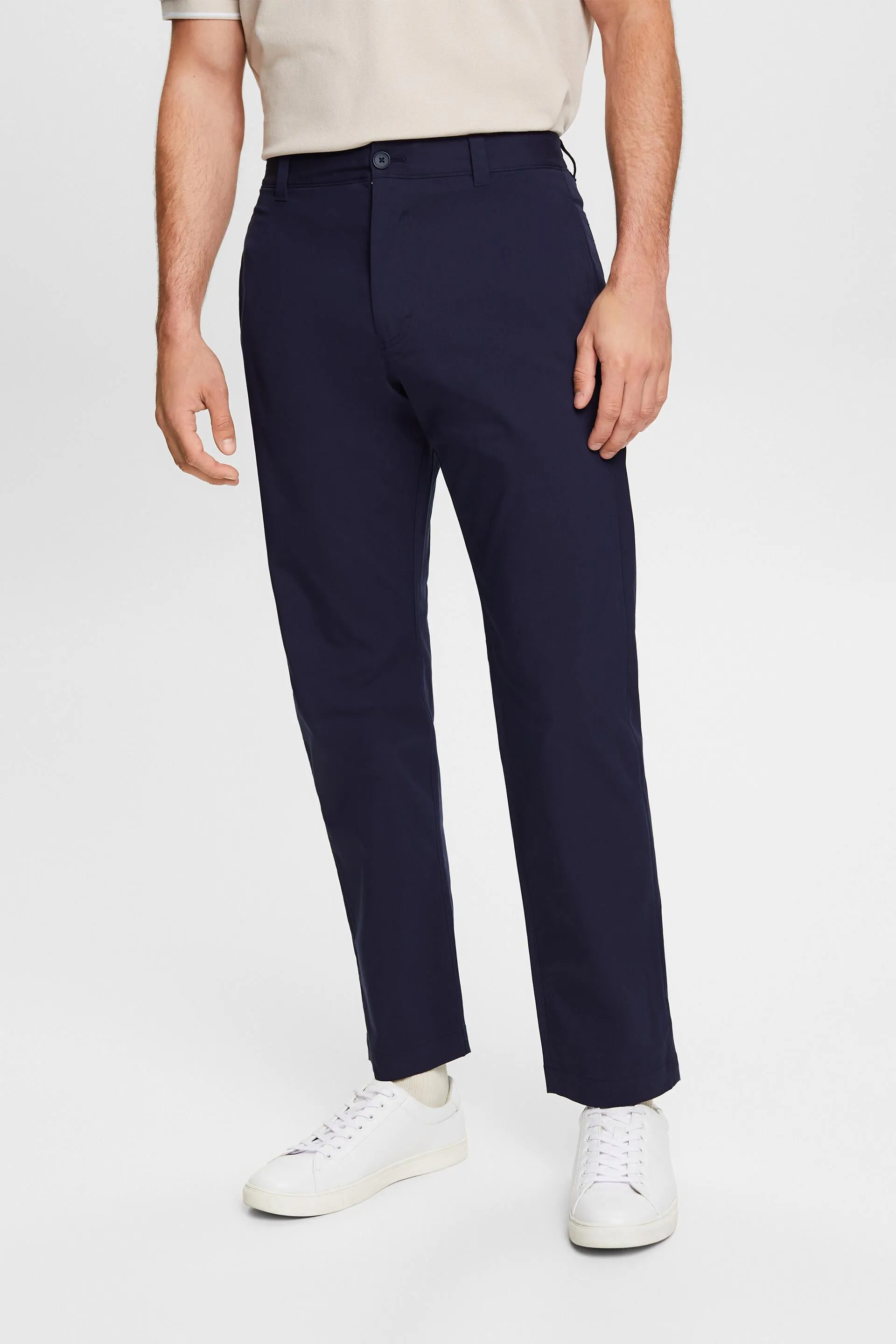 Pantaloni chino dritti in twill elasticizzato