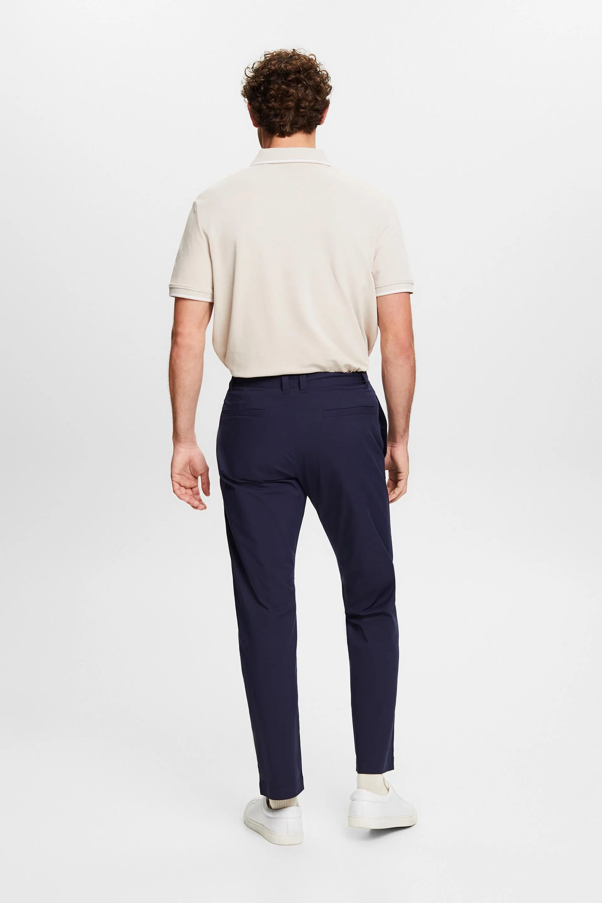 Pantaloni chino dritti in twill elasticizzato