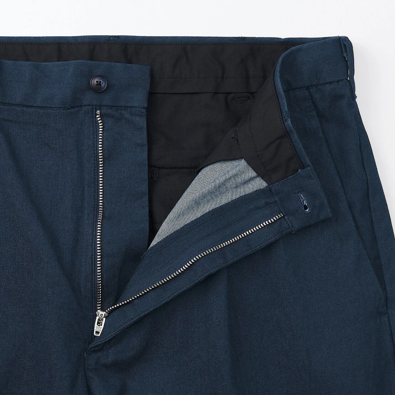 Pantaloni chino infigo da uomo a gamba larga con pieghe sul davanti