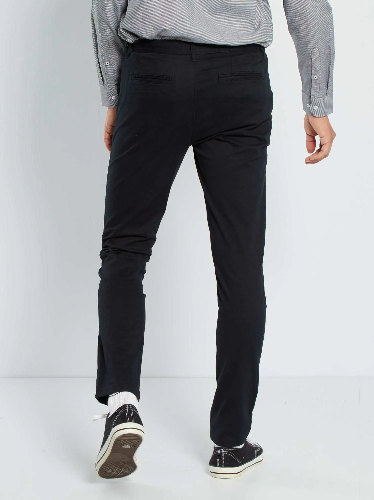 Pantaloni chino skinny stretch - L32 - nero