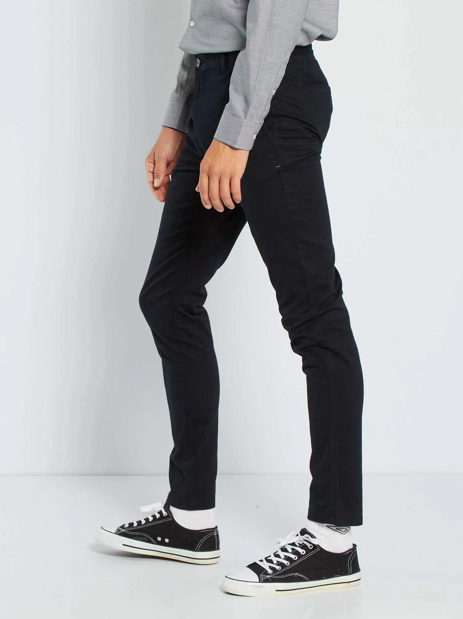 Pantaloni chino skinny stretch - L32 - nero