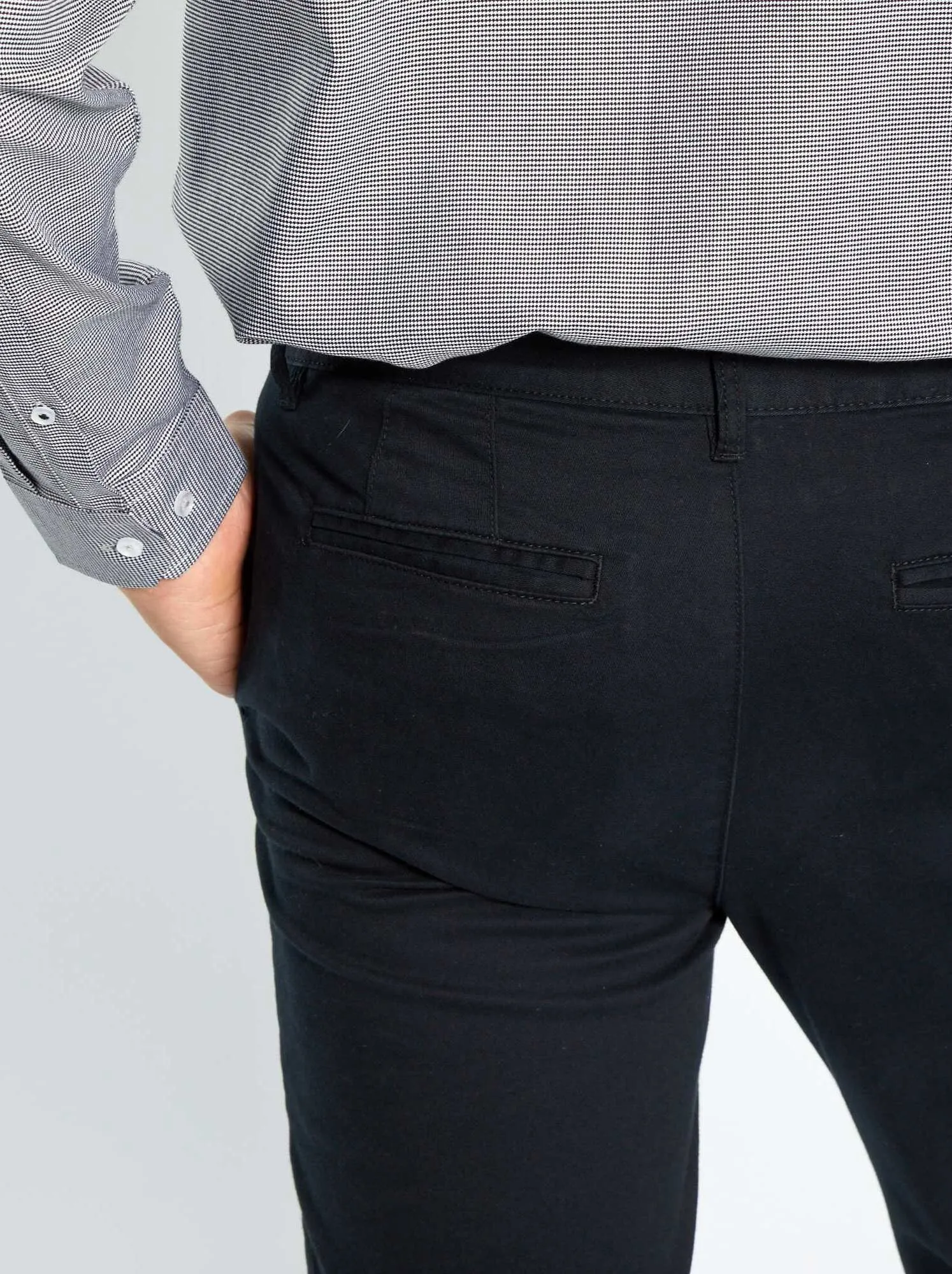 Pantaloni chino skinny stretch - L32 - nero