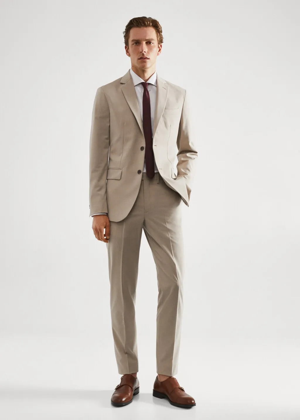 Pantaloni completo slim-fit tessuto stretch