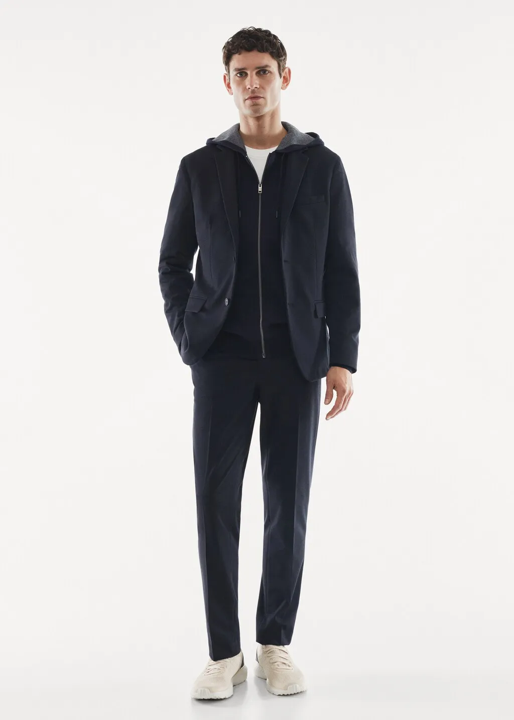 Pantaloni completo slim fit texture