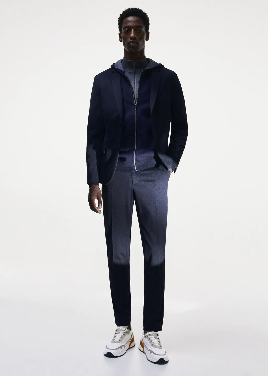 Pantaloni completo slim fit texture