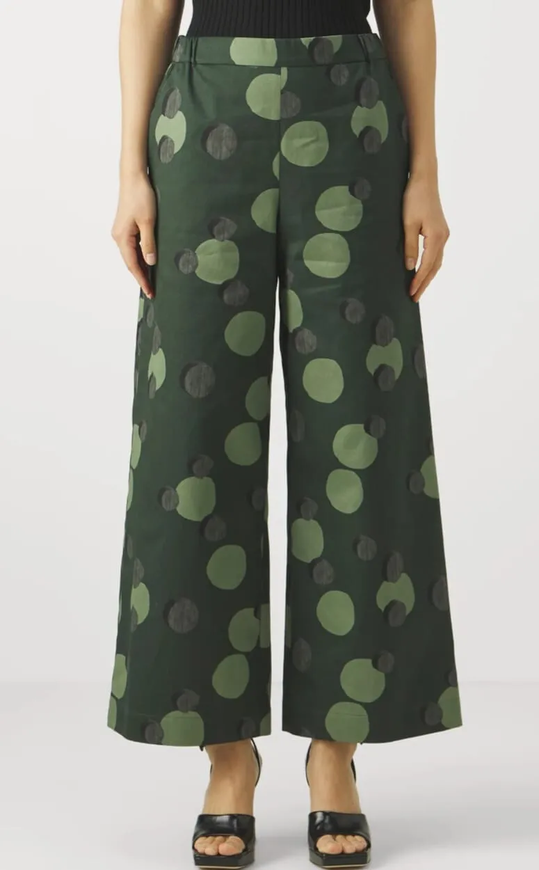Pantaloni cropped a pois