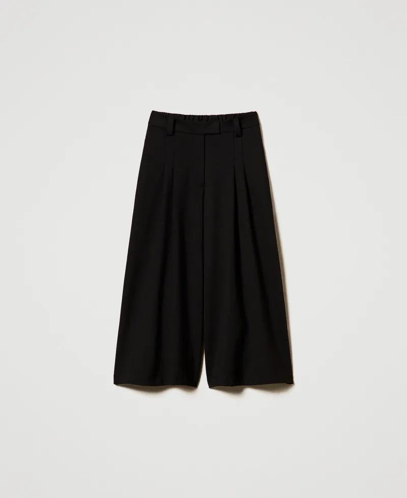 Pantaloni cropped a vita alta