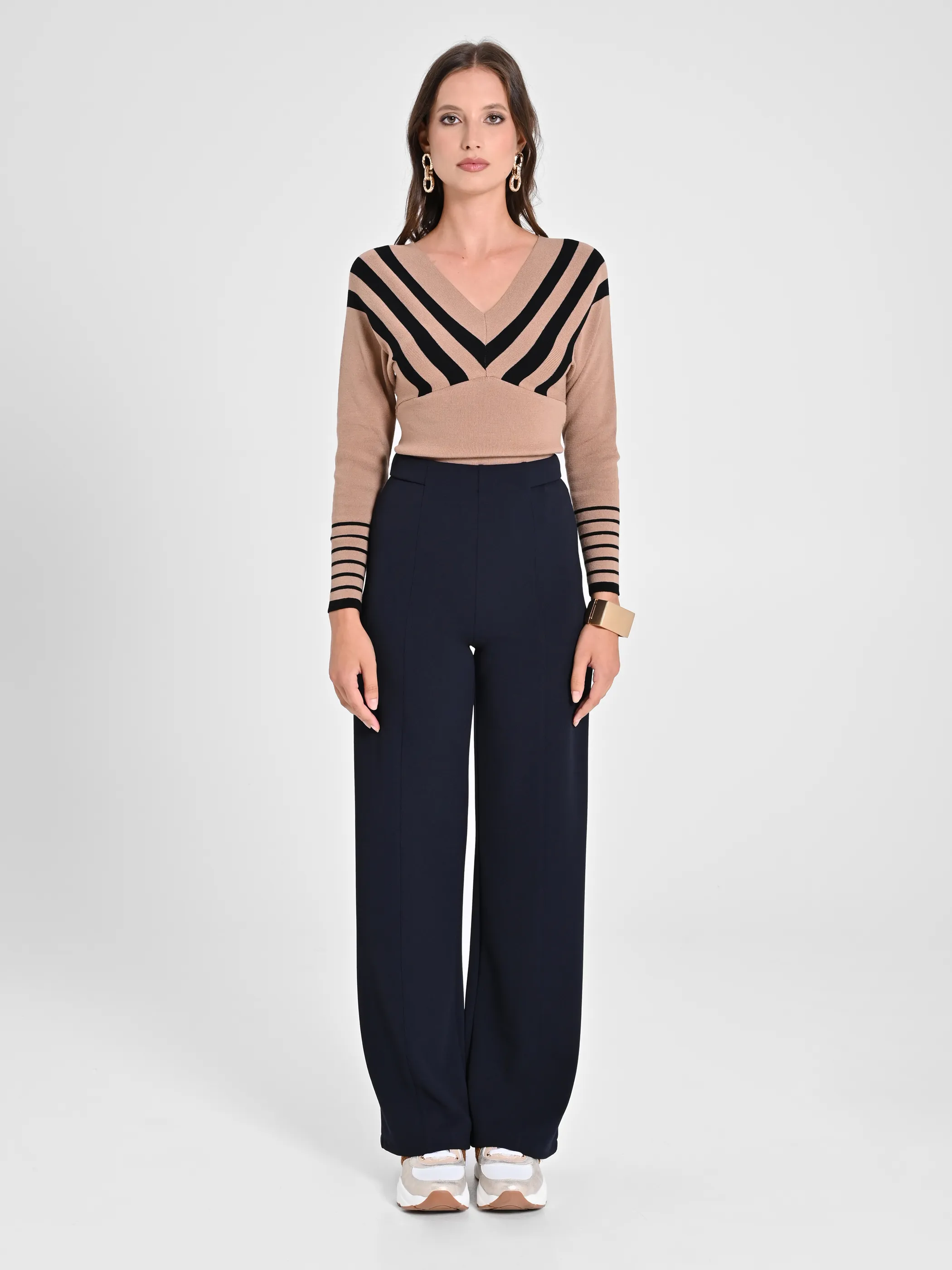      Pantaloni Cropped Blu Navy     