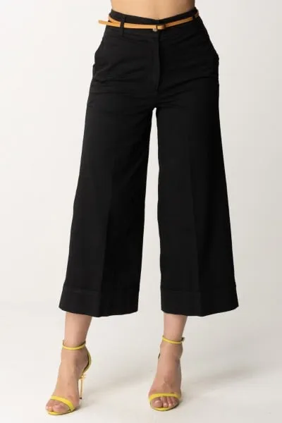 Pantaloni cropped con cintura NERO DIAMANTE