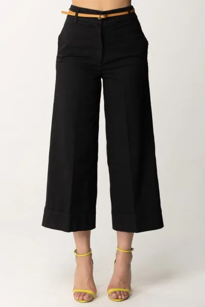Pantaloni cropped con cintura NERO DIAMANTE
