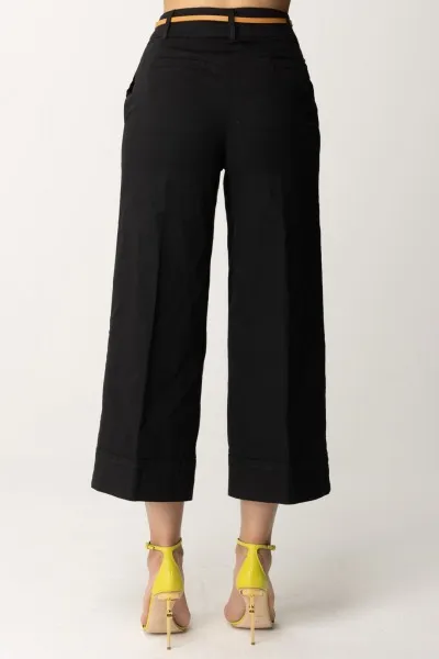 Pantaloni cropped con cintura NERO DIAMANTE