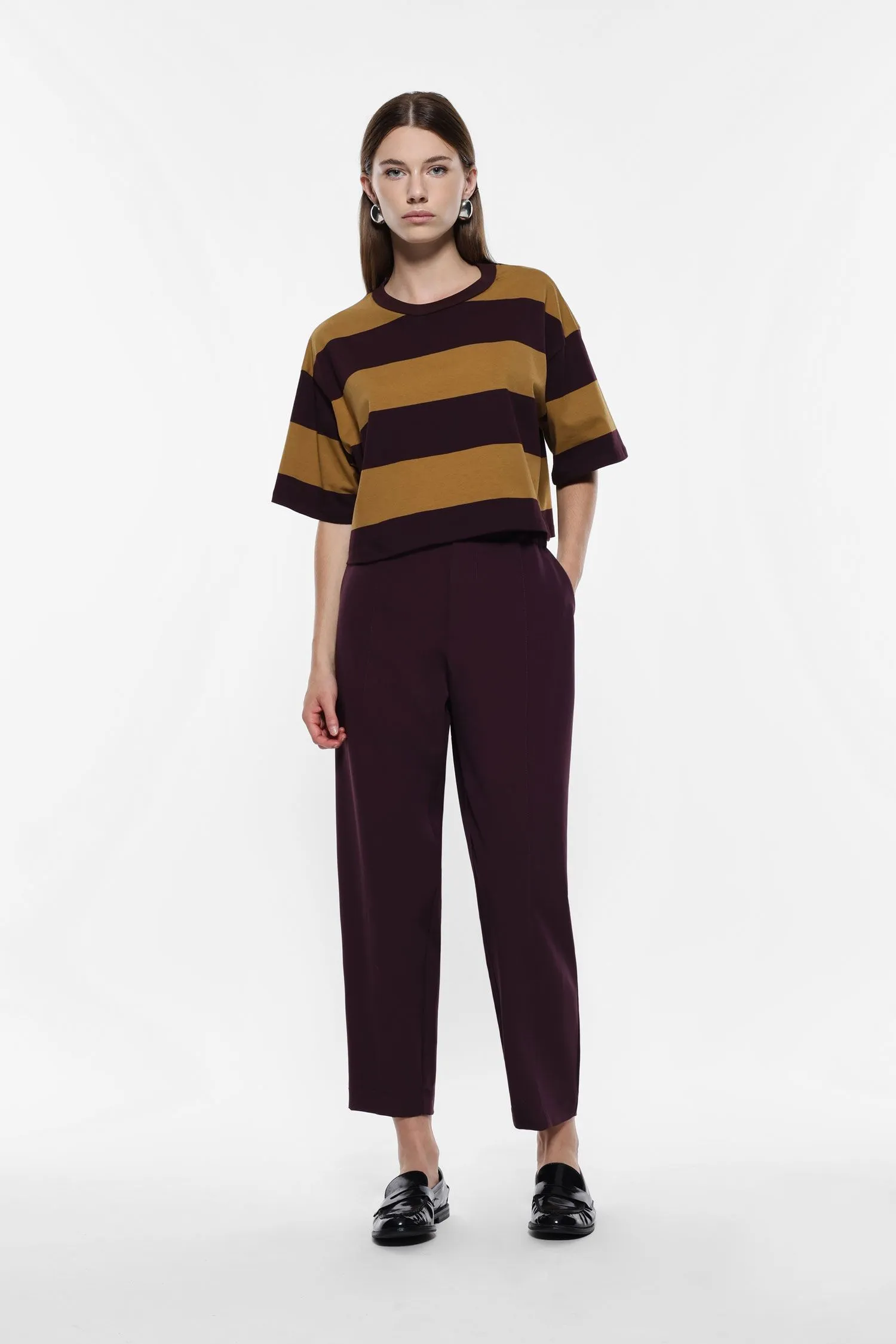   Pantaloni cropped con pieghe     