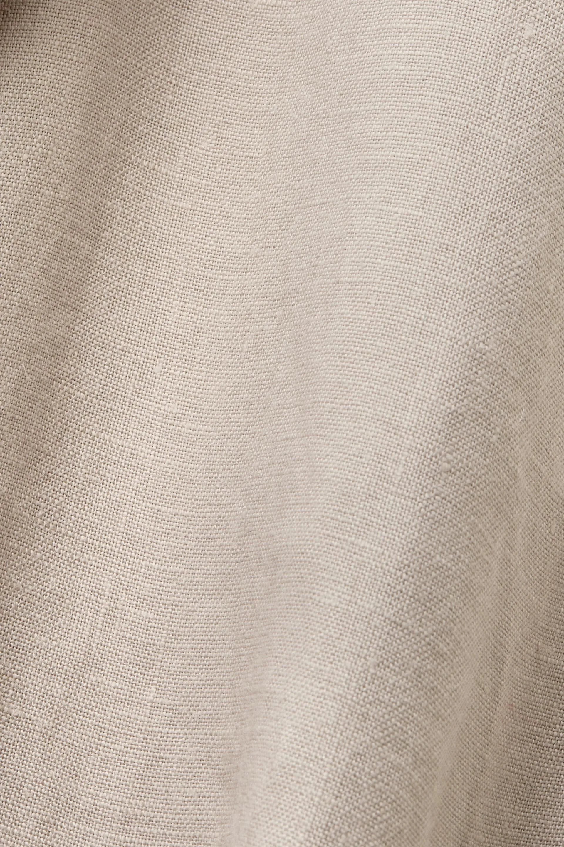 Pantaloni cropped in lino