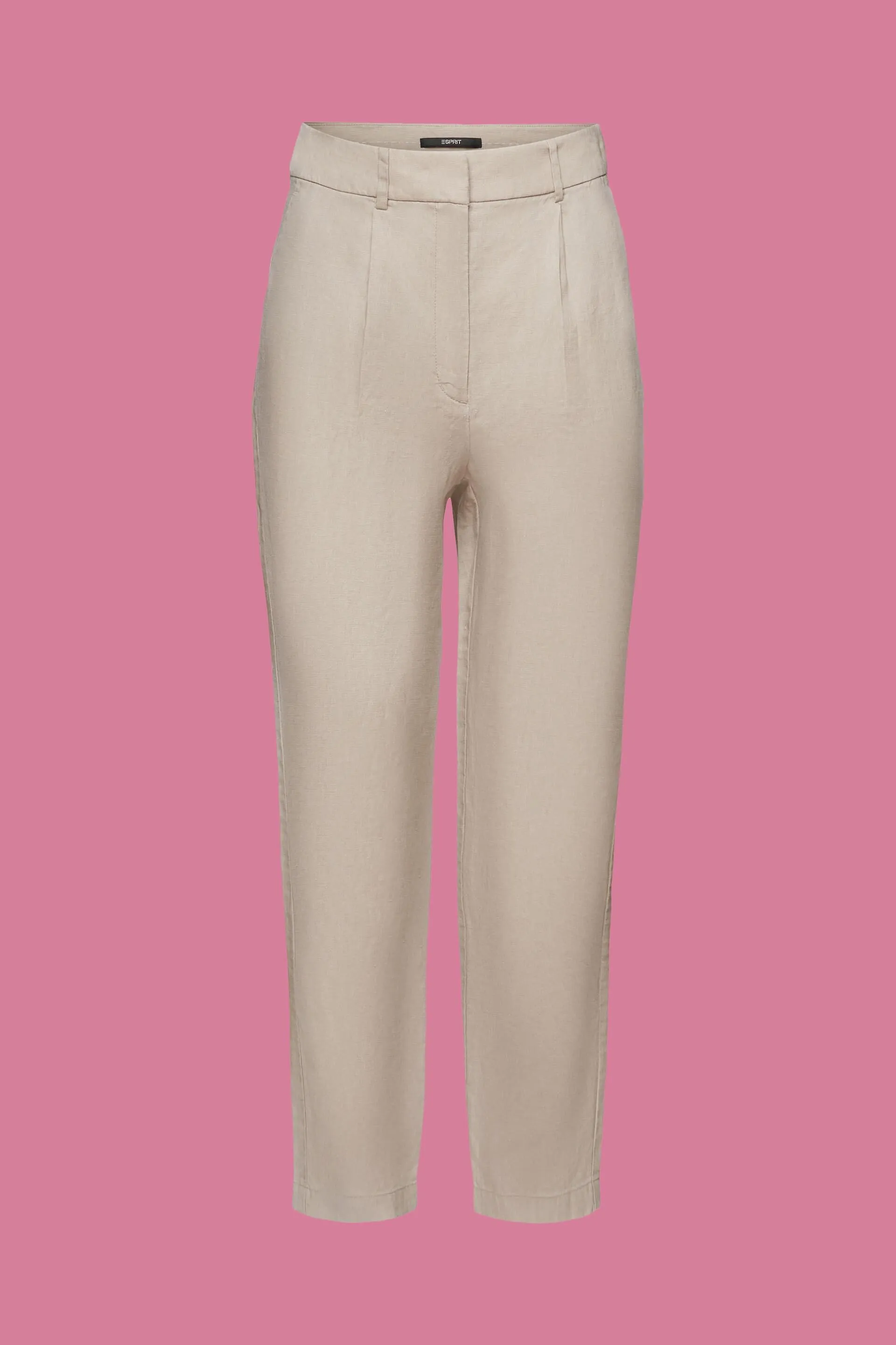 Pantaloni cropped in lino
