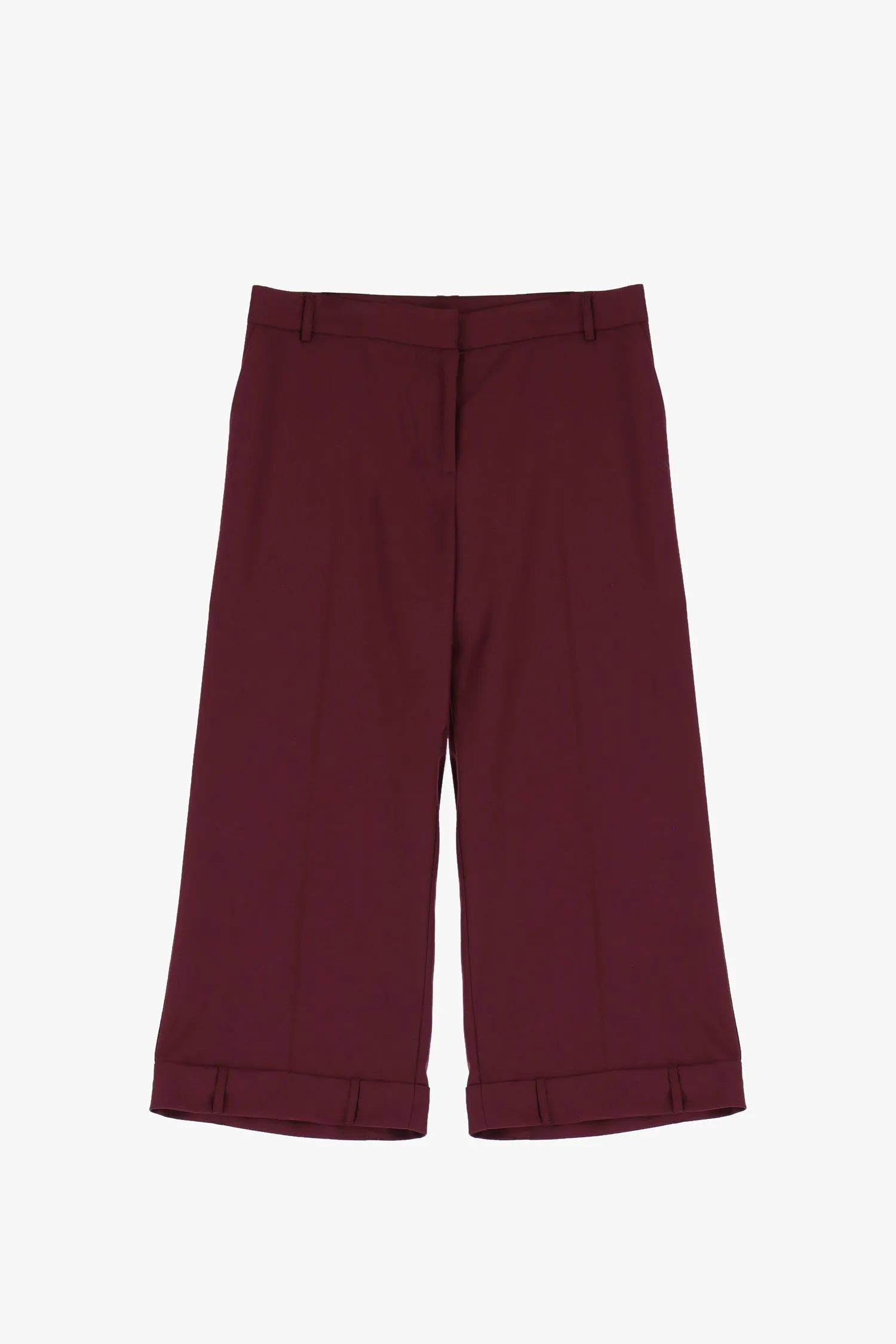   Pantaloni cropped in tessuto fluido     