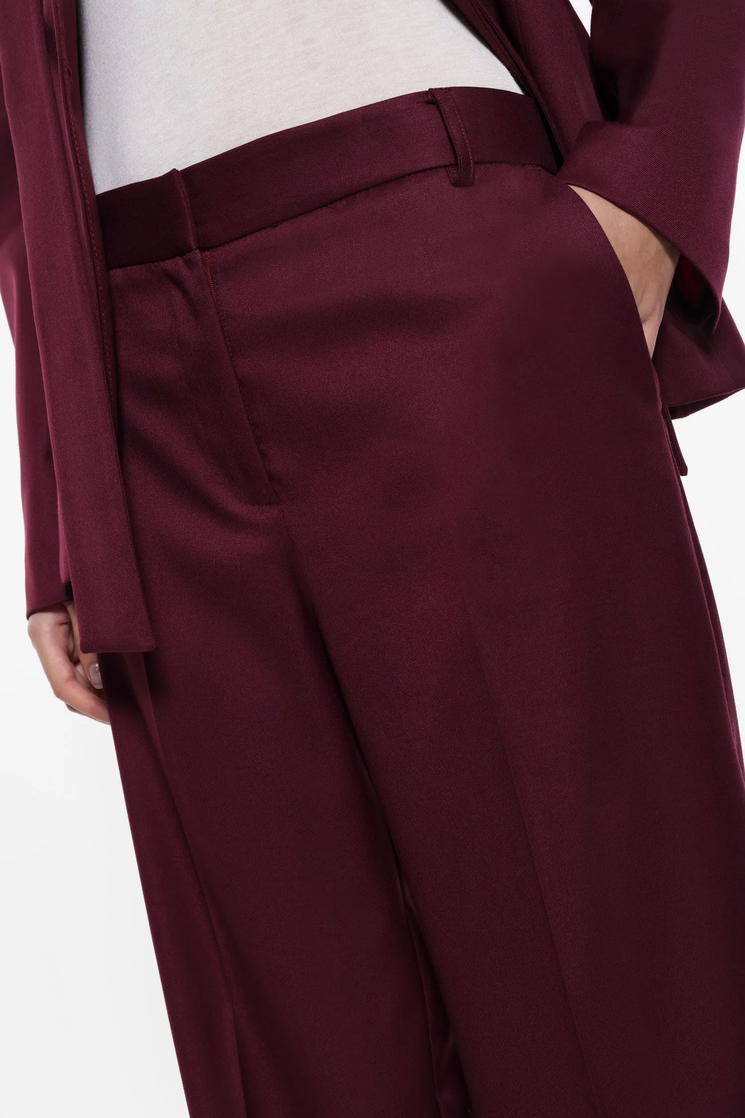   Pantaloni cropped in tessuto fluido     
