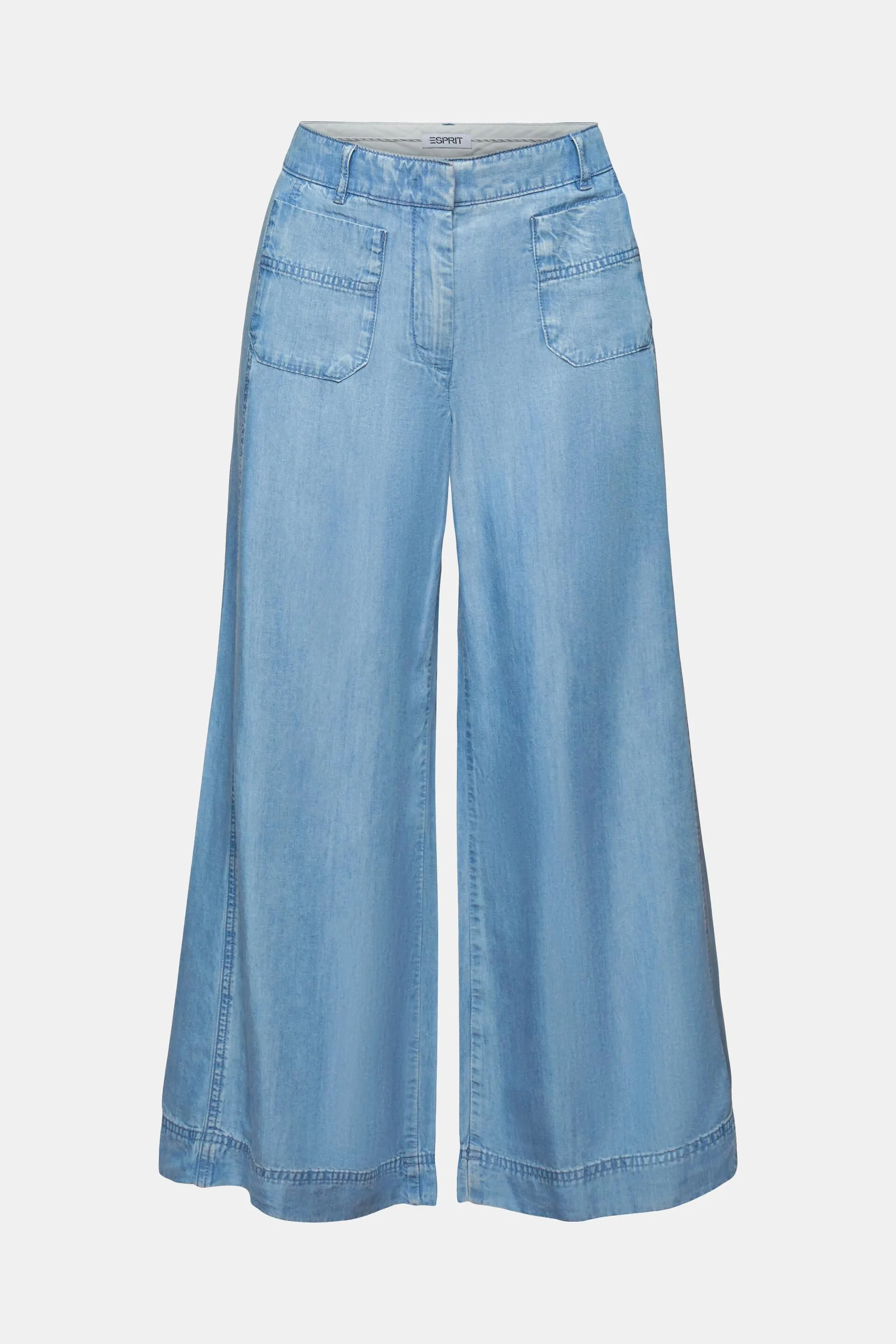 Pantaloni culotte cropped a gamba larga