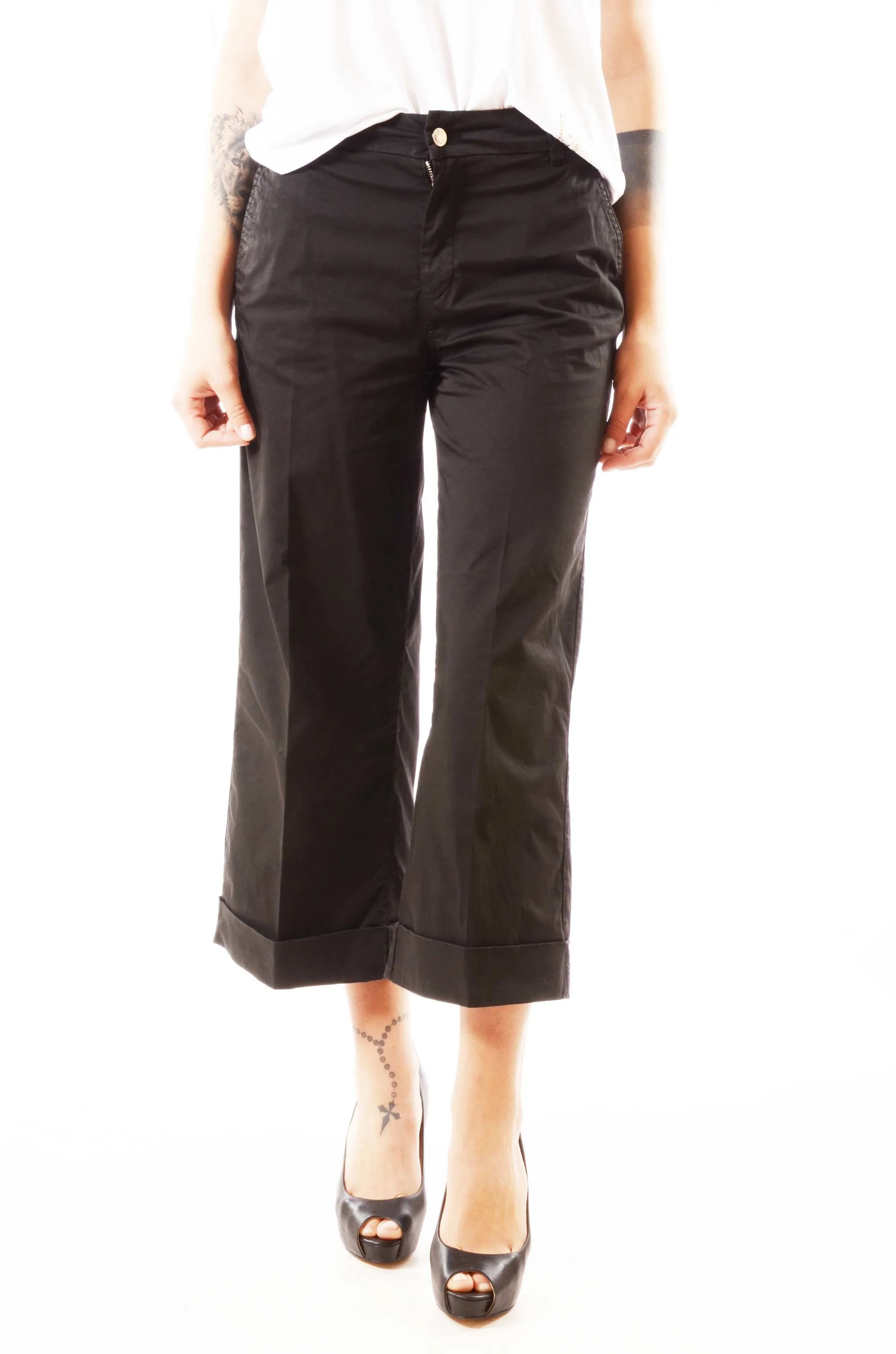 Pantaloni flare cropped liu jo
