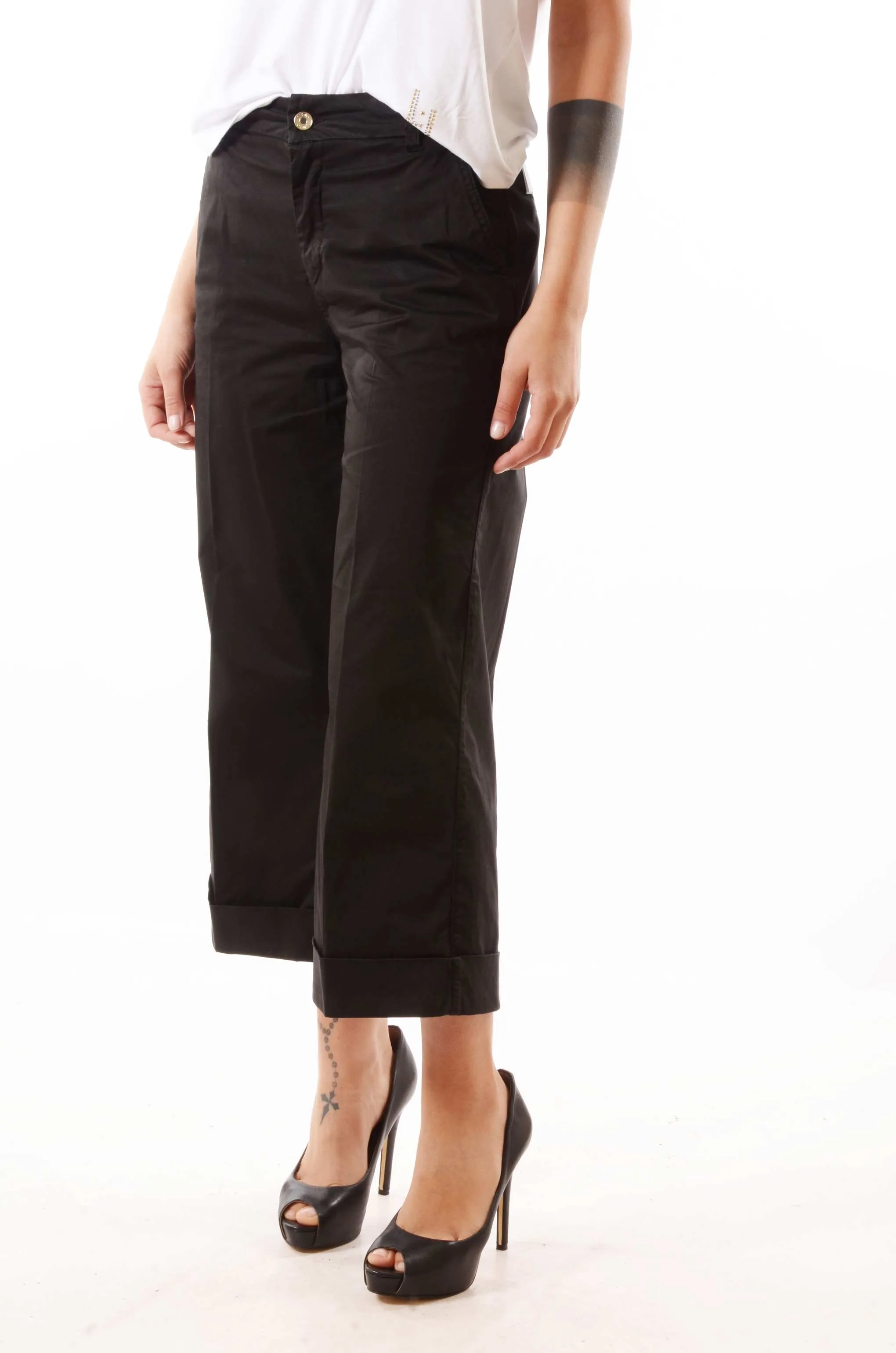 Pantaloni flare cropped liu jo