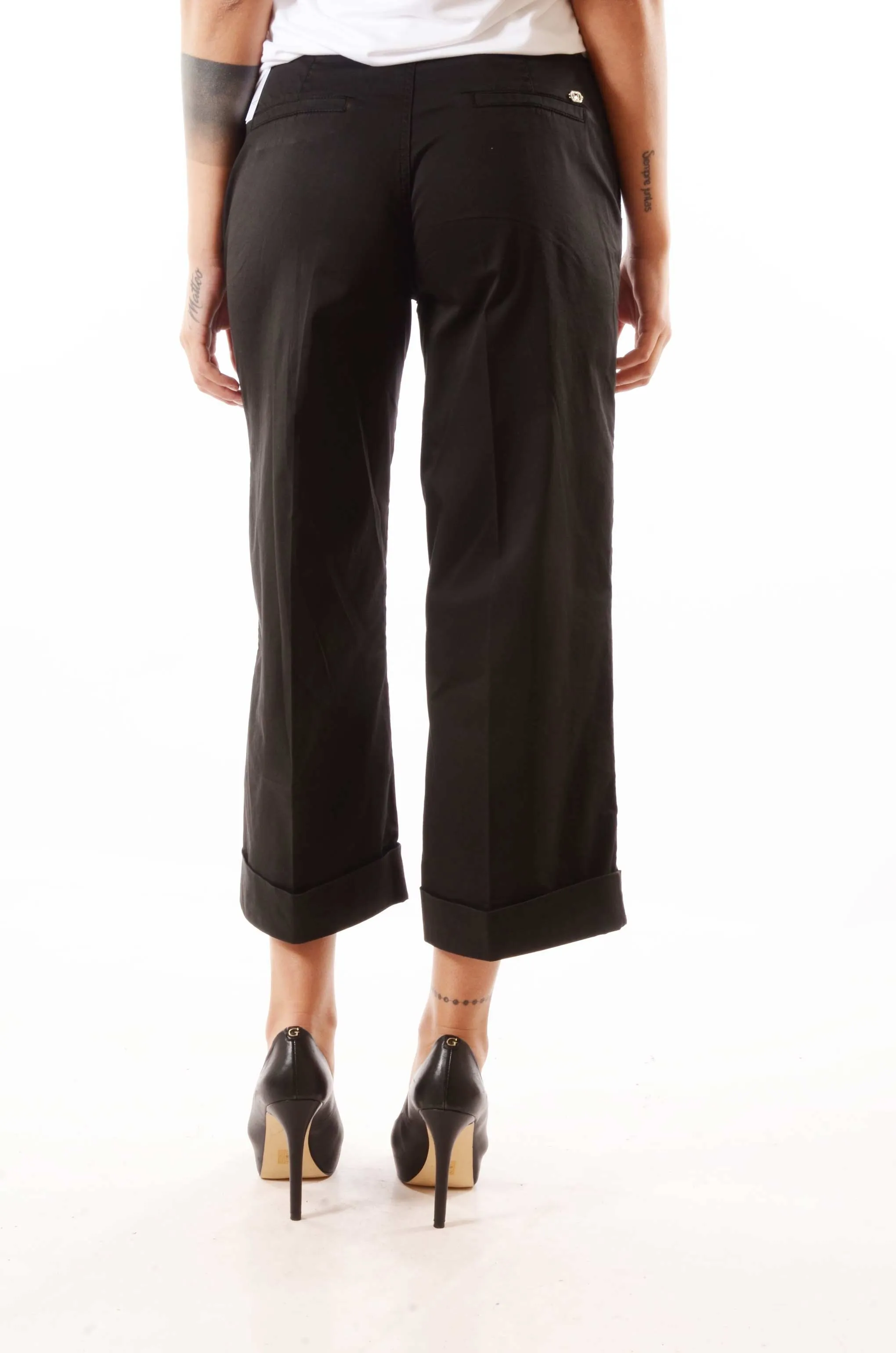 Pantaloni flare cropped liu jo