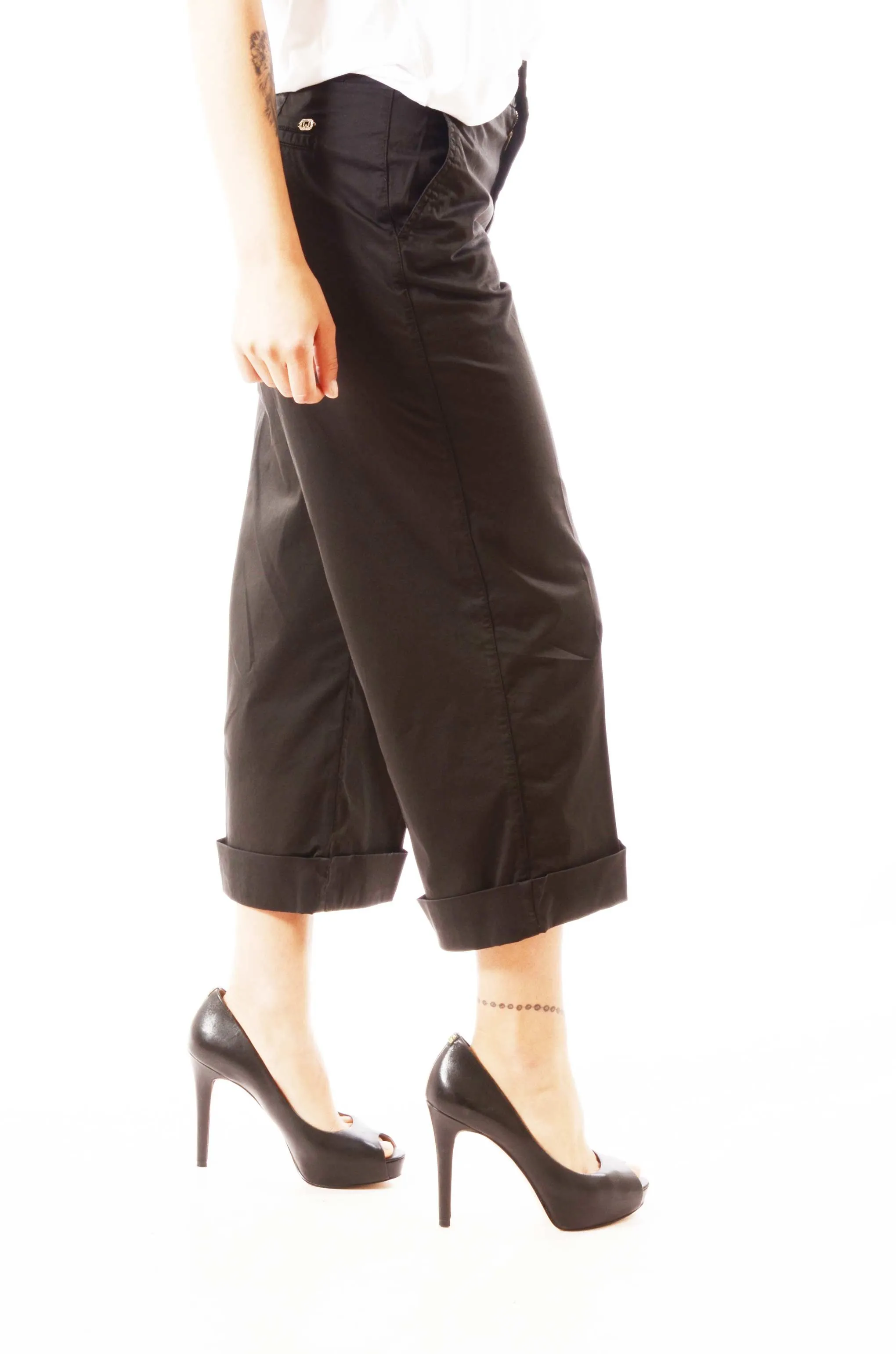 Pantaloni flare cropped liu jo