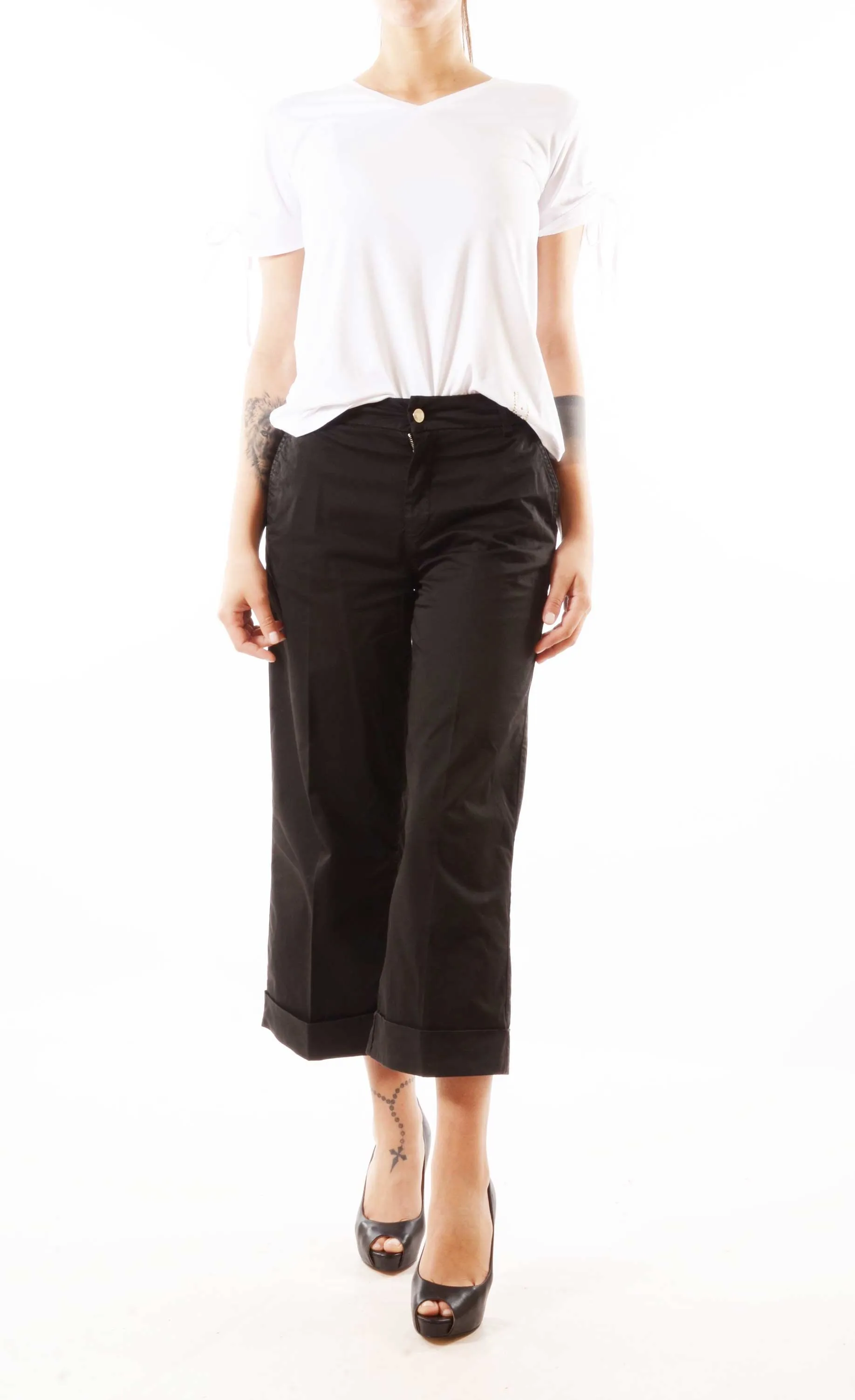 Pantaloni flare cropped liu jo