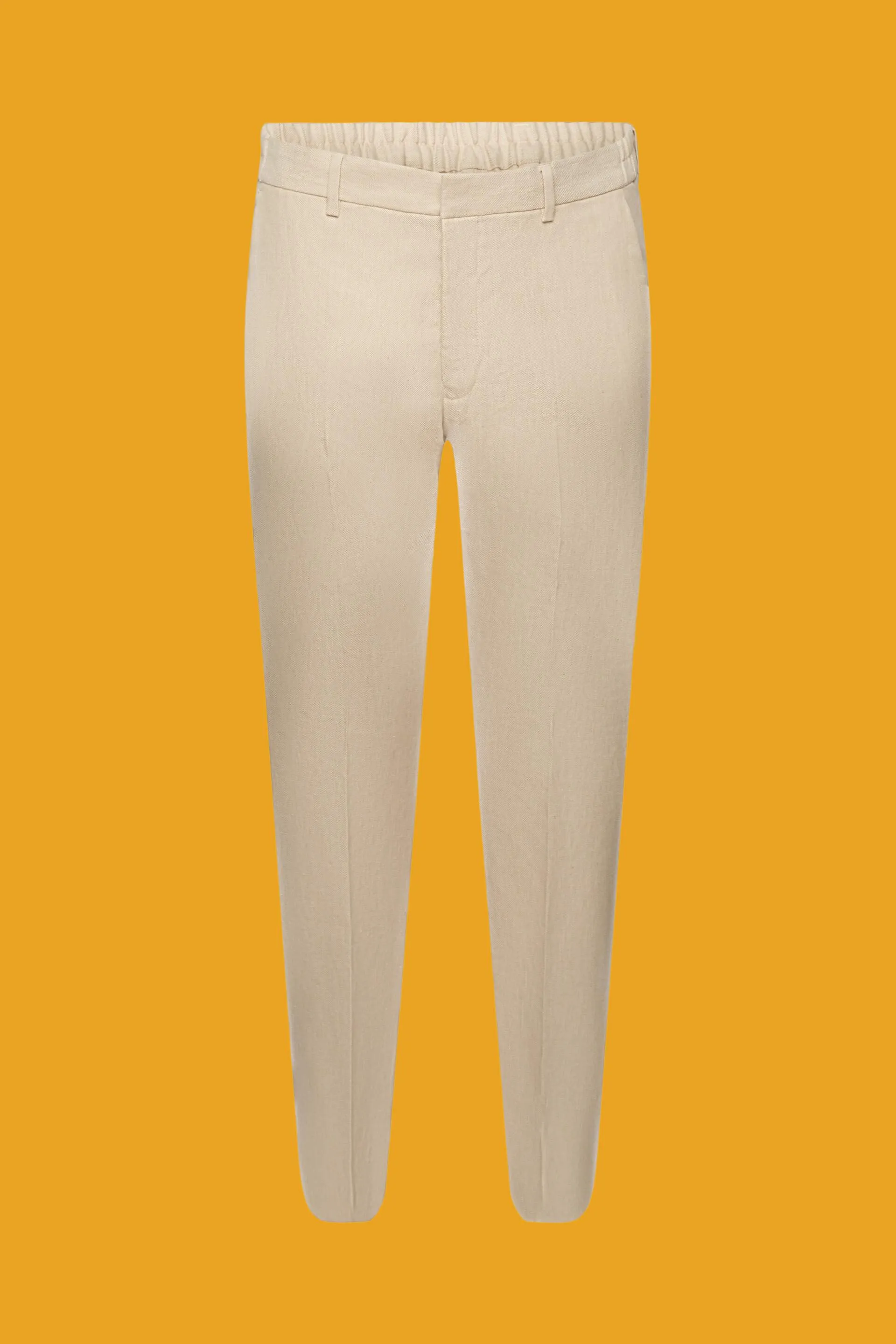 Pantaloni slim fit in misto lino e cotone