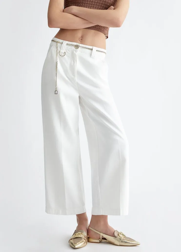 Pantaloni straight cropped liu jo