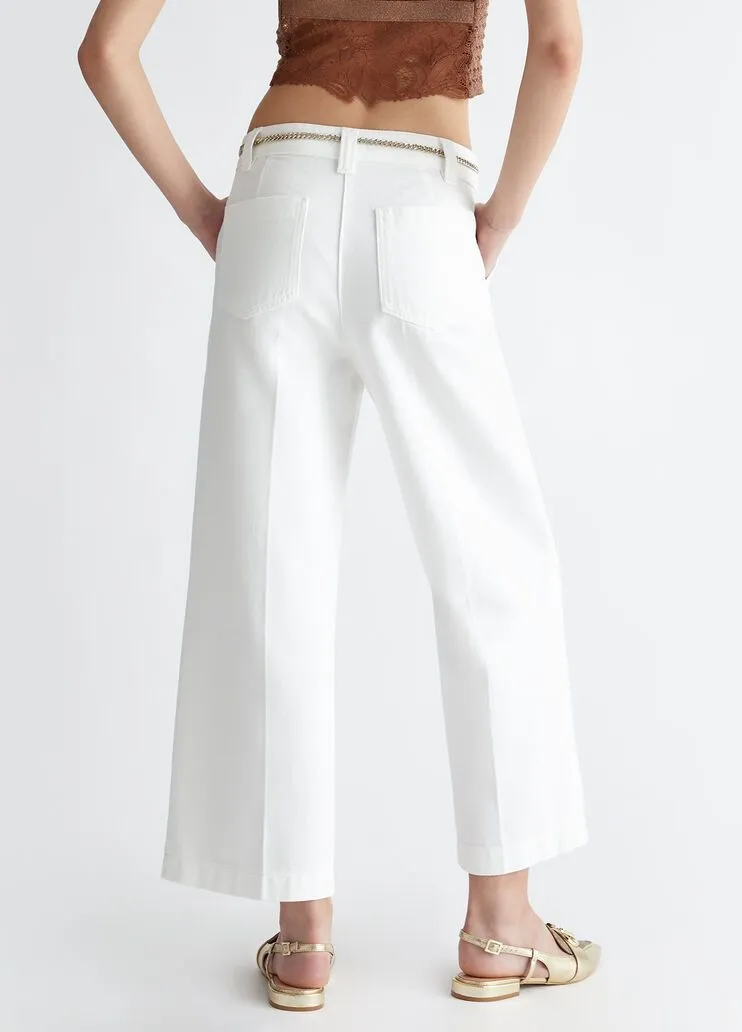 Pantaloni straight cropped liu jo