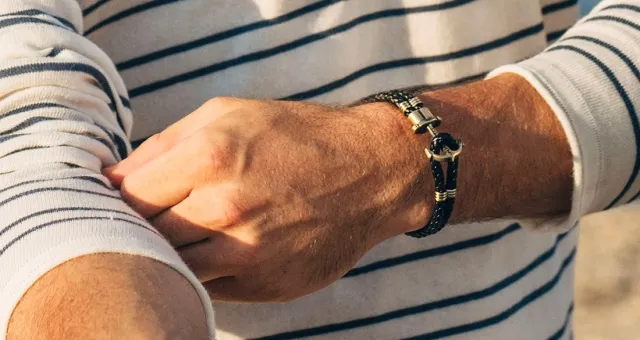Paul Hewitt PHREPS - Anchor Bracelet with Brown Leather